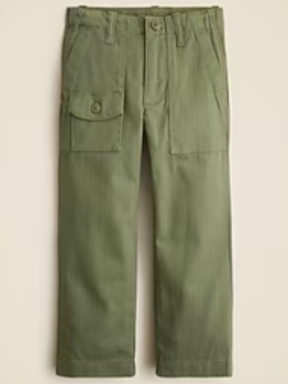 J. Crew Boys Green Cargo Pant in Stretch Herringbone Size 7 NWT NEW